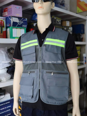 Áo ghile phản quang xám đậm 3K