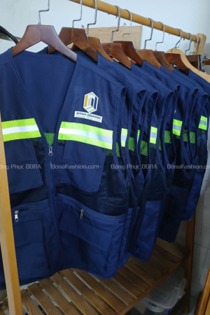 Áo ghile phản quang xanh đen 3K Áo ghile phản quang xanh đen 3K