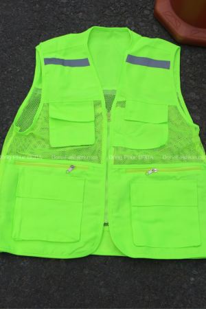 Áo gile phản quang xanh chuối 3K Áo gile phản quang xanh chuối 3K