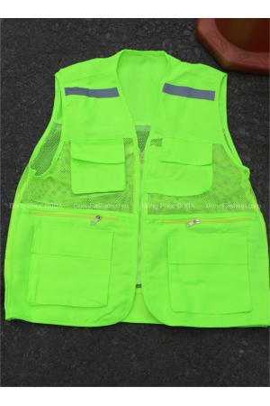 Áo gile phản quang xanh chuối 3K Áo gile phản quang xanh chuối 3K