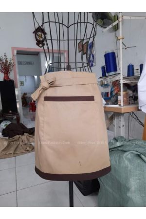 Tạp dề ngắn phối màu nâu  Tạp dề ngắn phối màu nâu